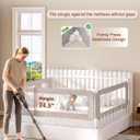 VBABY 3-Piece King Size Bed Rails for Toddler, Adjustable Height Baby Bed Rail Guard, Reinforced Bed Protection Fence for Baby, Grey, 74.8 x 78.7 x 78.7 in