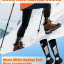 Kids Heated Socks - Boys and Girls Electric Heating Wool Knee High Skiing Socks, 5000mAh Battery Pack (Small-Medium, Black)