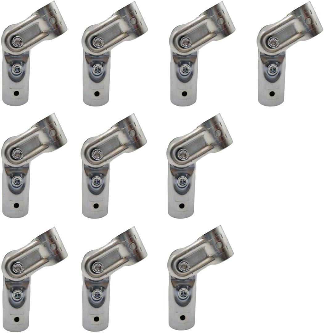 Adjustable 2-Way Pipe Connector, Metal Clamp Fittings, for 1" (O.D. 25.4 mm) Stainless Steel Rail, Chain Link Fence, Bolts and Nuts Included (10 Set)