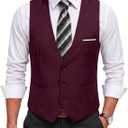 COOFANDY Men's Suit Vest Slim Fit Formal Dress Waistcoat Casual Business Vests for Suit or Tuxedo, Small