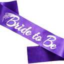 HUBEISIYU Bride to Be Sash, Funny Bachelor Sashes for Future Bride Engagement Gift Idea Wedding Party Decorations Bachelorette Party Supplies, Purple + Silver(Bride to Be) 2 PACK