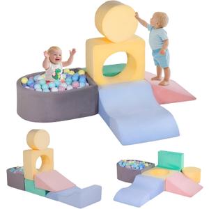 Climbing Toys for Toddlers 1-3, Foam Climb Blocks for Baby6-Piece Baby Climbing Crawling Toys Soft Foam Blocks Activity Play Set (Balls not Included)