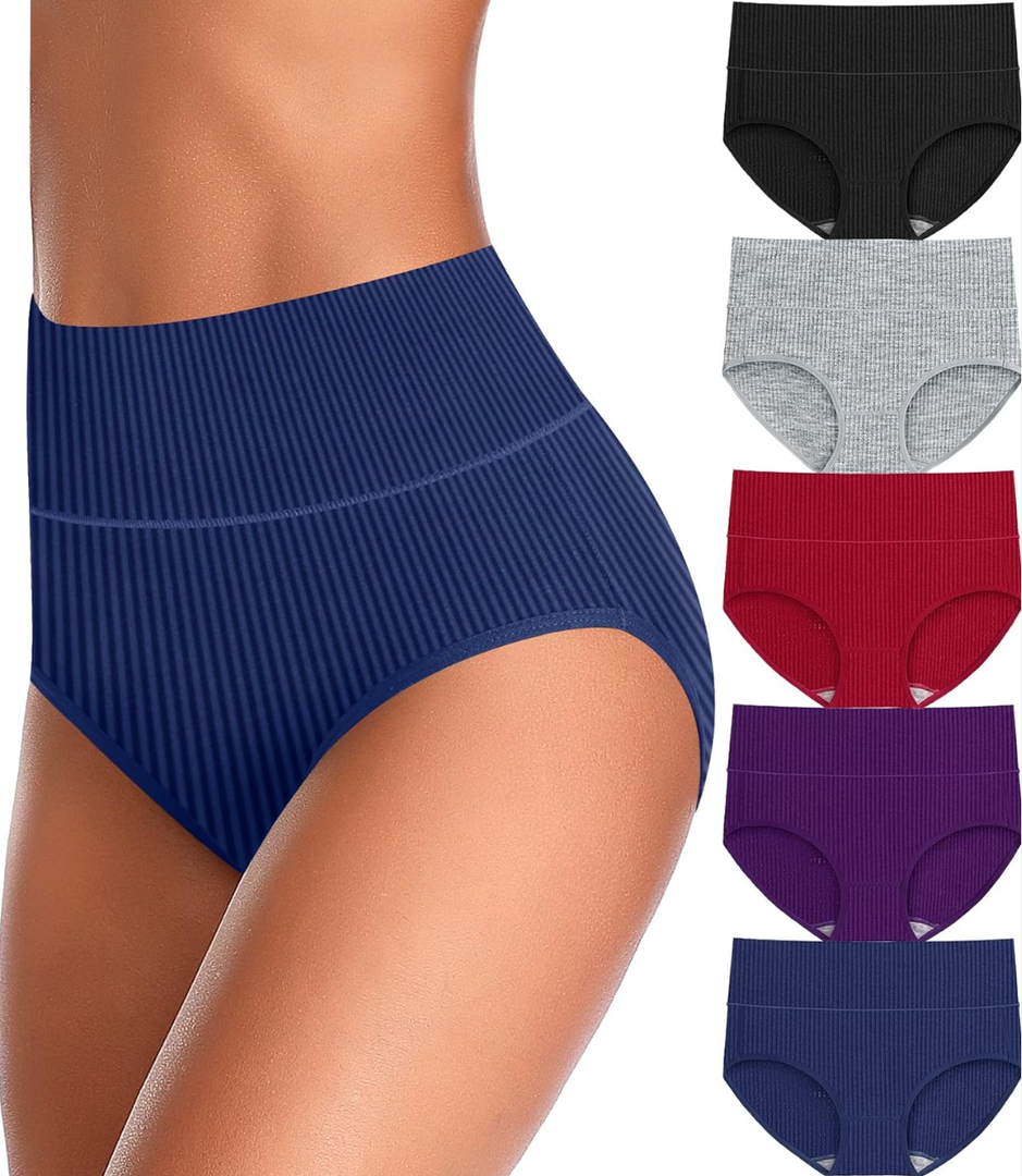 UMMISS Womens Underwear Cotton High Waisted Tummy Control Panties Plus Size Full Coverage Ladies Briefs 3XL/4XL