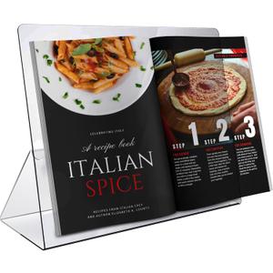 Srenta Durable Acrylic Cookbook Stand Transparent Easy Viewing iPad/Tablet Holder, Great for Cooking/Baking Without Making Your Cook Book Dirty.