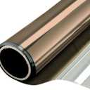 WPCTEV One Way Window Film Daytime Privacy Static Cling Self Adhesive House Film Glass Window Tint Heat Control Mirror Film Brown & Silver 6 Mil 23.6 Inch x 32.8 Feet