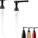 Hushee 2 Pcs Coffee Syrup Pump Sauce Pump Dispenser for 64 oz Syrup Bottles Reusable Sauce Pumps Coffee Dispenser Multifunctional Sugar Pumps for Chocolate Caramel Vanilla Mocha Sauces (Black)