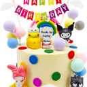 14 Pcs Cartoon Cake Topper Banner Birthday Party Cake Decorations Supplies Set, Mini Colorful Clouds Stars Party Decors Favors Shower Happy Birthday, Celebration