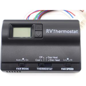 6536A3351 Digital Thermostat Compatible with Coleman-Mach Two-Stage Digital Thermostat for Heat Pump & Gas FurnaceWall-Mounted Black 12 Wires