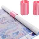 HOZOE Diamond Painting Canvas Roll Holder, Fixed Scroll Anti-Roll Bracket, Diamond Scroll Ring Storage Tool, Diamond Painting Art Accessories, 3D Printing, 2-Pack (Pink)