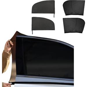 Car Window Shade for BabyTruck Window Shades with UV Protection Breathable Mesh for Camping & Travel, Universal Fit Most Sedans, Trucks, SUVs (Front & Rear Window, 4 Pcs)