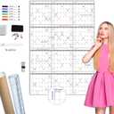 Large Dry Erase Wall Calendar - 52x36 Inches - Blank Undated Yearly Calendar - Whiteboard Premium Laminated Planner - Reusable Laminated Office Jumbo 12-Month Calendar (Vertical)