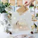 OurWarm Acrylic Wedding Card Box with String Light, Frosted Gift Card Box for Wedding Decorations for Reception, Money Box for Bridal Shower Decorations Party Reception Anniversary