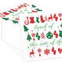 100Pcs Winter Paper Napkins 3 Ply 6.5'' x 6.5" Disposable Funny Christmas Dinner Size Napkins Red Green Holiday Square Beverage Napkins for Xmas Vacation Dinner Kitchen Friendsmas Party Decorations