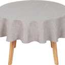 Hiasan Round Linen Table Cover 70 Inch - Wrinkle and Stain Resistant Washable Polyester Fabric Table Cloth for Dining Room Kitchen Party, Stone