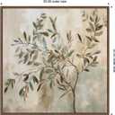 Kate and Laurel Framed Canvas Wall Art Print Olive Tree Abstract Square by The Creative Bunch Studio, 30 x 30 Sylvie Walnut Frame, Modern Contemporary, Nature Art for Wall Decor