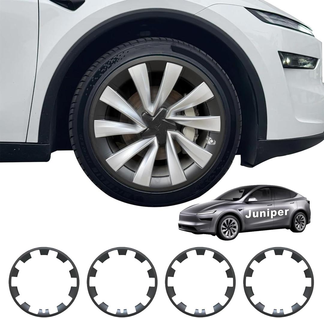 Rim Protector for Tesla 2025 2026 Model Y Juniper 20 Inch Helix Wheel Cover All-in-one Car Tire Trim Rings Rim Case Hubcaps Model Y Juniper Accessories (Matte Black, 20'' ModelY Juniper-4pcs)