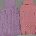 Dog Sweater Turtleneck Pullover Cable Knit for Boys Girls Small Dogs Puppy Chihuahua Yorkie Toy Poodle Pomeranian Winter Stretch Clothes Long Sleeves (S, Pink and Purple)