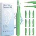 2025 Ear Wax Removal Tool, Multifunctional Spiral Ear Wax Removal Tool, Reusable and Washable Replacement Soft Silicone Tips Ear Wax Removal Kit (Apple Green)