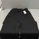 IWOLLENCE Women's Wide Leg Pants with Pockets High Waist Adjustable Knot Loose Casual Trousers Business Work Casual Pants (Large, 01 Pitch-black)