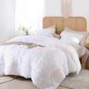 Smoofy Fluffy Queen Size Comforter Set, Faux Fur Comforter Set White, Luxury Fuzzy King Bedding Set, Soft Shaggy Bed Set for All Season, 3 Pieces - 1 Comforter & 2 Pillowcases