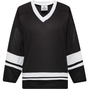 EALER H400 Series Blank Ice Hockey Practice Jersey League Jersey Team Jersey (Small, Black/White)
