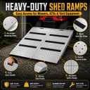 Upgraded 33" x 48" Shed Ramps with Anti Slip Strips, Heavy Duty 1500 LBS Loading Ramps for Sheds, Non Slip Punch Plate Lawn Mower Ramp Set for Garages Barns ATV Tractor Wheelbarrow, 2 PCS
