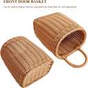 Hanging Wall Basket Plastic Woven Front Door Basket, Decorative Door Baskets for Flowers Plants, Hanging Wicker Basket for Kitchenware Farmhouse