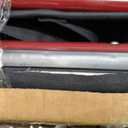 Medline Lightweight Foldable Transport Wheelchair with Handbrakes and 12-Inch Wheels, Red Frame, Black Upholstery