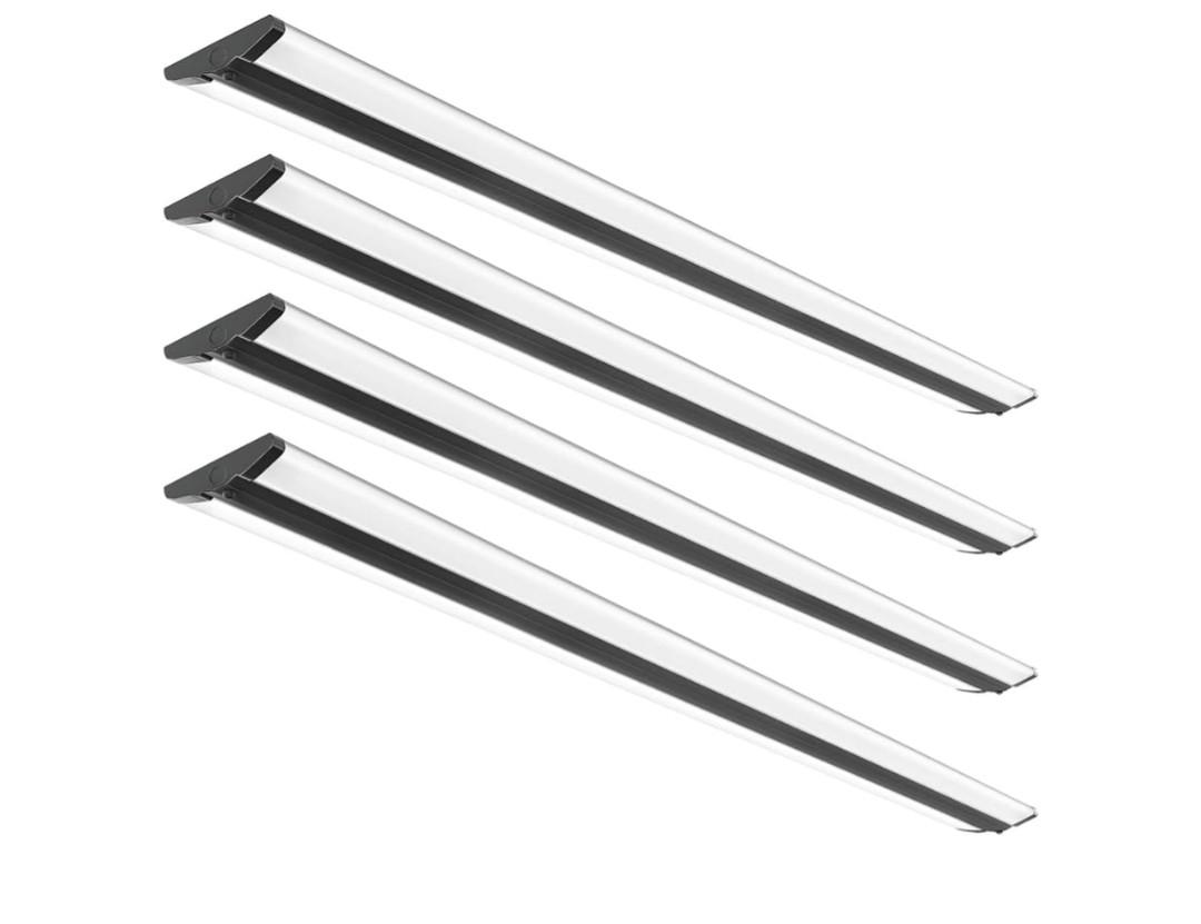 FAITHSAIL 8FT LED Shop Light, 110W LED Wraparound Ultra Slim Strip Lights, 12600 Lumens, 5000k Garage Lighting, 8 Foot Strip Light for Office, Workshop, Fluorescent Version Replacement, 4 Pack