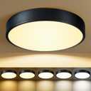 Black Flush Mount Ceiling Light 12 inch LED Dimmable Ceiling Lamp 24W 5CCT(2700K-5000K) Bedroom Lamp Entryway Light Fixture for Bedroom Foyer Kitchen Entryway Closet Hallway