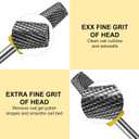 5-IN-1 Tungsten Carbide Bit,Tapered Barrel Electronic Nail Drill Bit for Acrylic Gel Nails Dual Nail Form Remove,3/32 Diameter Nail Bit for E-File Nail Drill(Extra-Fine)