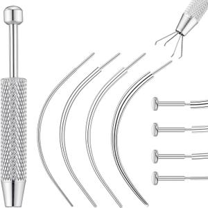 Piercing Taper Ball Grabber Tools Kit for Changing Jewelry 14G 16G 18G 20G Stainless Steel Body Piercing Tool for Changing Jewelry Threadless Curved Insertion Pin for Ear Nose Navel Lip Eyebrow