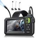 Endoscope Camera with Light, Inspection Borescope Camera with 4.3" IPS Screen, 1920P HD with 8 LED Lights, 16.4FT Semi-Rigid Cord Bore Scope, IP67 Waterproof Endoscope for Sewer, Tools(Green)