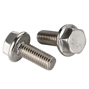 Mellewell 5/16-18 x 1-1/4" Flanged Hex Head Bolts Flange Hexagon Screws, Stainless Steel A2, DIN 6921,