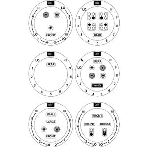 3-Pack MANWU 6 Stove dials Sticker for Burner cooktop hob Cooker top Oven Replacement Adhesive knob Symbols (Black Print ON Clear for Silver, White or Light Coloured Cooker Tops)