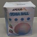 APEXUP Yoga Ball Exercise Ball Anti Slip Heavy Duty for Fitness, Balance & Core Workout (M (19"~22) 55cm, Blue Purple)