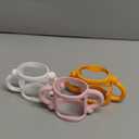 (3-Pack) Bottle Handles for Dr Brown Baby Bottles with Easy Grip Handles to Hold Their Own Bottle - BPA-Free Soft Silicone (White Pink Orange)