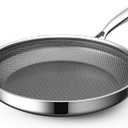 Hybrid Nonstick 12 Inch Frying Pan,Non stick Frying Pan,Stay-Cool Handle, Dishwasher-Friendly, Oven-Safe Up to 600F, Induction Ready, Compatible with All Cooktops