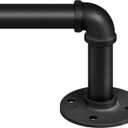 Zeerobee Curtain Rods for Windows 32 to 48, 1 Inch Industrial Wrap Around Black Curtain Rod, Indoor/Outdoor Room Divider Adjustable Drapery Pole, 32"-48"
