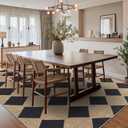 Checkered Easy Jute Rug 8x10 Outdoor Rug Large Washable Area Rugs for Living Room Bedroom Non Slip Neutral Farmhouse Indoor Outdoor Carpet for Backyard Patio Office