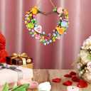 2 x Valentine Candle Rings, 6 Pcs Conversation Heart Decor for Pillar Candles, Pink Felt Mini Wreath with Love Messages for Table, Cabinet, Candy Heart Centerpiece, Wedding & Home Decor