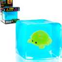 Fidget Squishy Stress Cube Toys, Glow in The Dark with Cute Crab, Stress Relief Toy for Kids & Adults Holiday Presents, Gifts for Halloween and Christmas