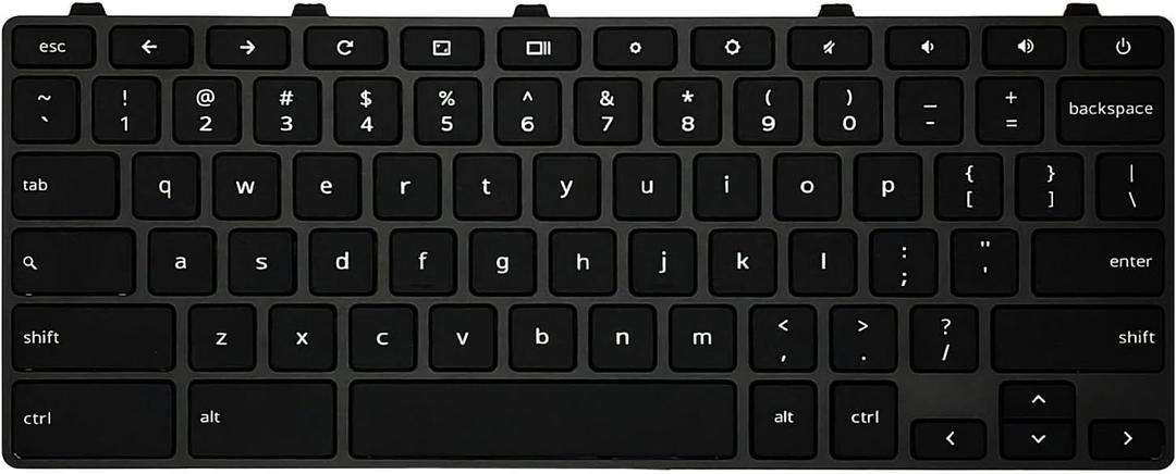 00D2DT, 0G6FD2 Replacement US Keyboard for Dell Chromebook 11 3100, 3110, 3120 Series, Black, with Power Key