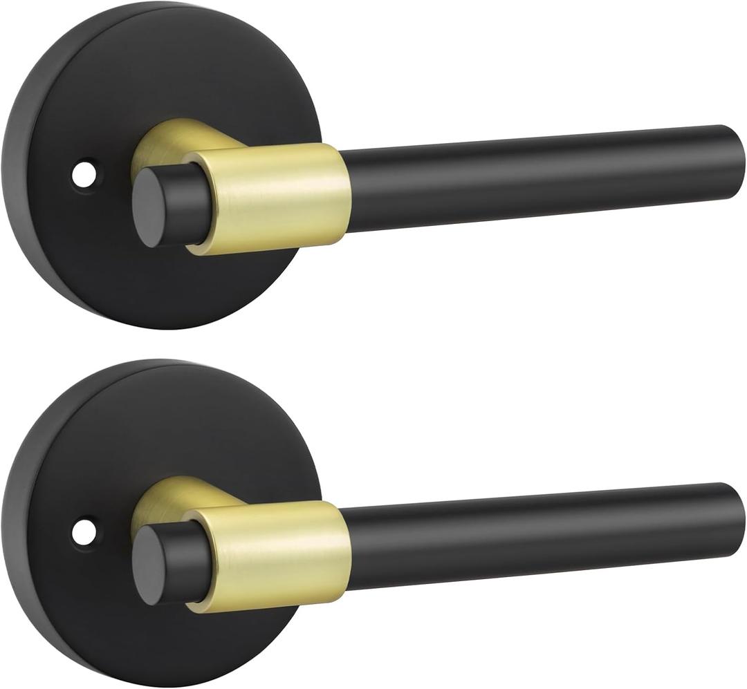 goldenwarm 1 Pack Black and Gold Dummy Door Handles, Non-Turning Single Side Pull Door Lever Matte Black and Gold, Heavy Duty Door Handle for Closet Pantry(Square, Zinc Alloy, 2 Single Door Handle) goldenwarm 1 Pack Black and Gold Dummy Door Handles, Non-Turning Single Side Pull Door Lever Matte Black and Gold, Heavy Duty Door Handle for Closet Pantry(Square, Zinc Alloy, 2 Single Door Handle)