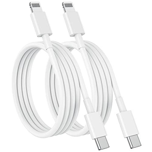 USB C to Lightning Cable (2pack 6ft), Apple MFi Certified iPhone Fast Charger 2m, Power Delivery Original Type C Charging Cord for Apple iPhone 13/12/11 Pro/11/XS MAX/XR/8/7/6s Plus,iPad (White)