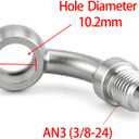 3AN Male to 10.2mm 3/8" Banjo 45 Degree Stainless Steel Brake Hose Brake Clutch Fitting Adapter