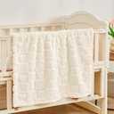 Yurhap Fleece Baby Blanket Heart Checkered Blanket, Ultra Soft Cozy Baby Blankets for Boys Girls, Fluffy Infant Toddler Newborn Receiving Blankets for Crib Stroller 3040 (Cream)