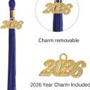 Unisex Adult Matte Graduation Cap Graduation Hat with Tassel Adjustable for High School and College (Dark Blue)