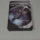 Retractable Car Charger with Starlight, 4 in 1 [120W] USB C for iPhone and Android Car Charger Fast Charging, Compatible with iPhone 16/15/14/13/12/11, Valentines Gifts for Women Men (Black) (Black - Single line)