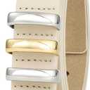 White Leather Belts for Women Stylish Casual Waist Belt Dress Belt Ladies White Belt for Jeans (Beige)